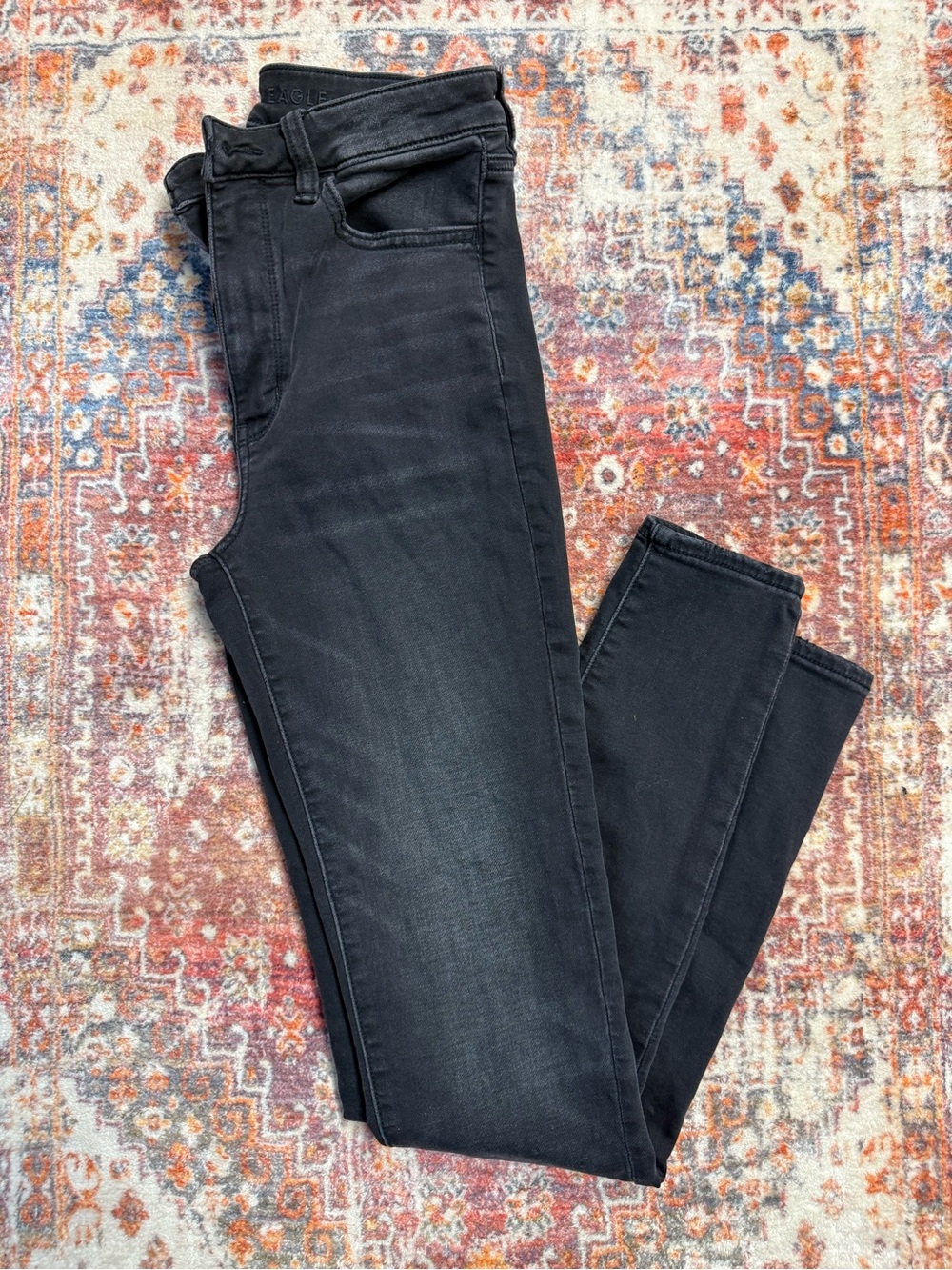 American Eagle Black Jegging Jeans Women’s Size 8 X-Long Super Stretch